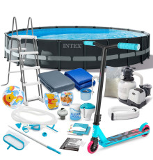 Басейн каркасний 21в1 INTEX 26334, 610 x 122 см + самокат 