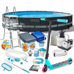 Басейн каркасний 21в1 INTEX 26334, 610 x 122 см + самокат 
