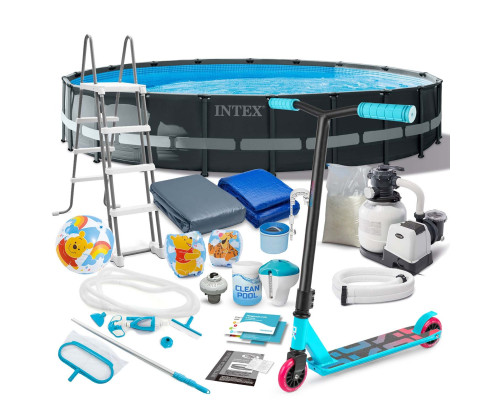 Басейн каркасний 21в1 INTEX 26334, 610 x 122 см + самокат
