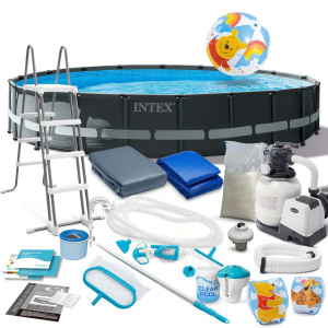 Басейн каркасний 21в1 INTEX 26334, 610 х 122 см, темно-сірий