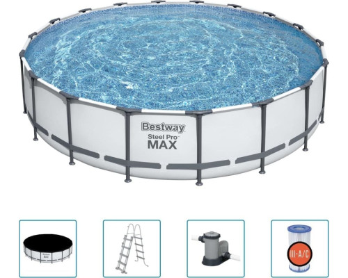 Басейн каркасний Bestway Steel Pro MAX з аксесуарами, 549x122 см - білий Басейн каркасний Bestway Steel Pro MAX з аксесуарами, 549x122 см - білий
