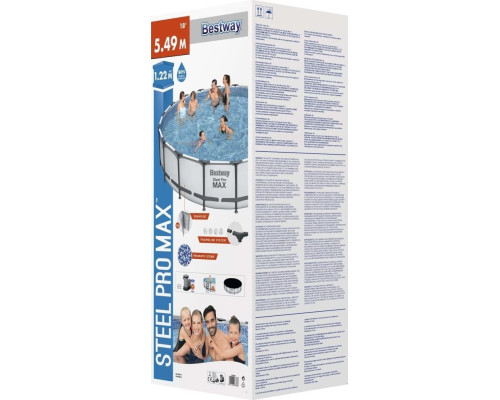 Басейн каркасний Bestway Steel Pro MAX з аксесуарами, 549x122 см - білий Басейн каркасний Bestway Steel Pro MAX з аксесуарами, 549x122 см - білий