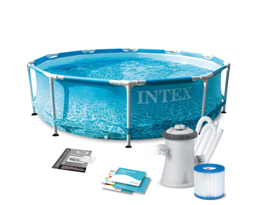 Басейн каркасний 10в1 INTEX 28208, 305 х 76 см (морський принт) Басейн каркасний 10в1 INTEX 28208, 305 х 76 см (морський принт)