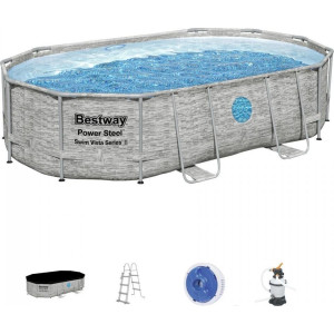 Басейн каркасний овальний Bestway 488 x 305 x 107 см Power Steel