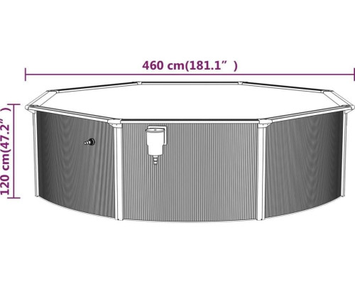 Басейн каркасний vidaXL 460 x 120 см, білий + насос з пісочним фільтром Басейн каркасний vidaXL 460 x 120 см, білий + насос з пісочним фільтром