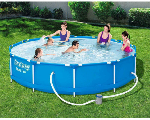 Басейн каркасний Bestway 305 x 76 см в комплекті з насосом 56679, блакитний