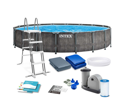 Басейн каркасний 12в1 INTEX 126744, 549 x 122 см, темно-сірий Басейн каркасний 12в1 INTEX 126744, 549 x 122 см, темно-сірий