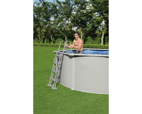 Басейн каркасний Bestway Hydrium 460 x 460 x 120 см, світло-сірий