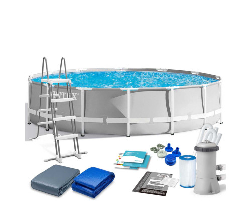 Басейн каркасний 6в1 INTEX 26726GN, 457 x 122 см, сірий