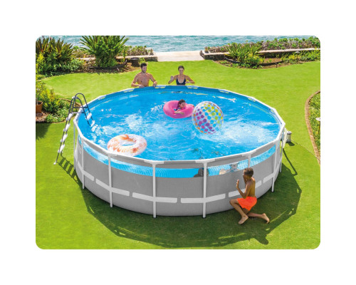 Басейн каркасний 11в1 INTEX 26730, 488 x 122 см, сірий