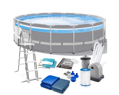 Басейн каркасний 11в1 INTEX 26730, 488 x 122 см, сірий