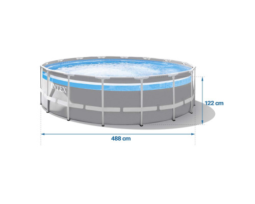 Басейн каркасний 11в1 INTEX 26730, 488 x 122 см, сірий