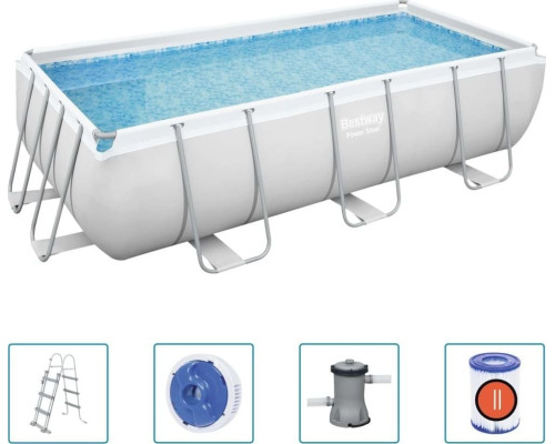 Басейн каркасний прямокутний 5в1 Bestway 56441 Power Steel 404 x 201 см - білий Басейн каркасний прямокутний 5в1 Bestway 56441 Power Steel 404 x 201 см - білий