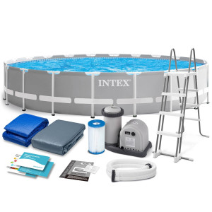 Басейн каркасний 12в1 INTEX 26756, 610 х 132 см, сірий