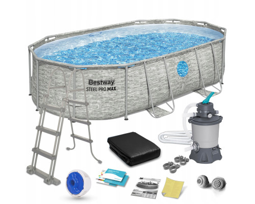 Басейн каркасний 11в1 Bestway Power Steel 56946 488 х 305 х 107 см