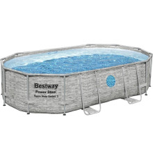 Басейн каркасний овальний Bestway Power з аксесуарами, 488 x 305 x 107 см - сірий