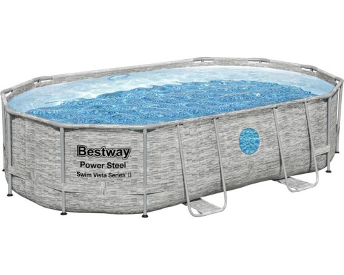 Басейн каркасний овальний Bestway Power з аксесуарами, 488 x 305 x 107 см - сірий Басейн каркасний овальний Bestway Power з аксесуарами, 488 x 305 x 107 см - сірий