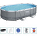 Басейн каркасний овальний Bestway 56448 Power Steel, 488 x 305 см - сірий