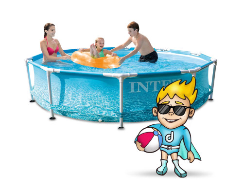 Басейн каркасний 6в1 INTEX 28206, 305 х 76 см, морський принт