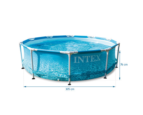 Басейн каркасний 6в1 INTEX 28206, 305 х 76 см, морський принт