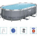 Басейн каркасний овальний Bestway 56620 Power Steel 427 x 250 см - графітовий