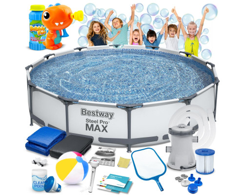 Басейн каркасний 16в1 Bestway 56416 366 x 76 см + машина для створення бульбашок Басейн каркасний 16в1 Bestway 56416 366 x 76 см + машина для створення бульбашок
