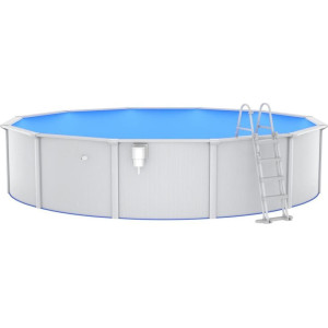 Басейн каркасний vidaXL 550 x 120 см, білий + драбина