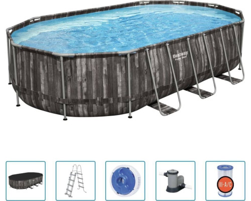 Басейн каркасний овальний Bestway 5611R Power Steel 610 x 366 см Басейн каркасний овальний Bestway 5611R Power Steel 610 x 366 см