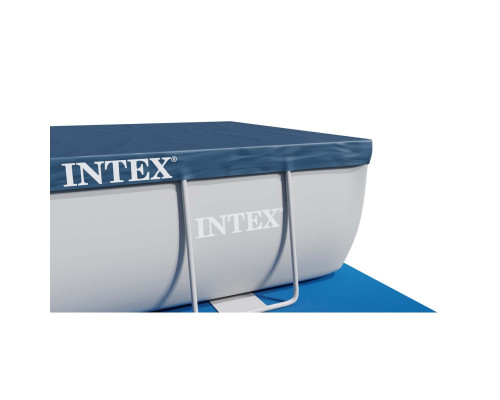 Басейн каркасний овальний 21в1 INTEX 26796, 503 x 274 x 122 см, сірий + машина для створення бульбашок