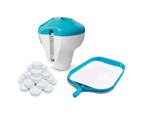 Басейн каркасний овальний 21в1 INTEX 26796, 503 x 274 x 122 см, сірий + машина для створення бульбашок