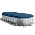 Басейн каркасний овальний 21в1 INTEX 26798, 610 x 305 x 122 см, сірий  + машина для створення бульбашок