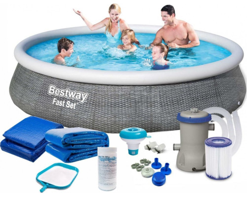 Басейн надувний 9в1 Bestway 57376, 396 x 84 см Басейн надувний 9в1 Bestway 57376, 396 x 84 см
