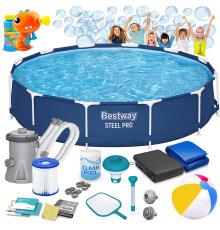 Басейн каркасний 16в1 Bestway 56681 366 x 76 см + машина для створення бульбашок