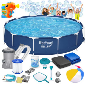 Басейн каркасний 16в1 Bestway 56681 366 x 76 см + машина для створення бульбашок