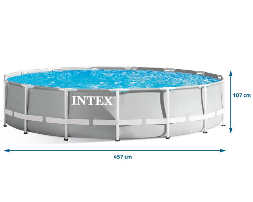 Басейн каркасний 12в1 INTEX 26724, 457 x 107 см, сірий Басейн каркасний 12в1 INTEX 26724, 457 x 107 см, сірий