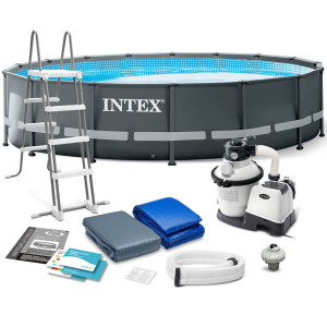 Басейн каркасний 11в1 INTEX 26340, 732 x 132 см, темно-сірий