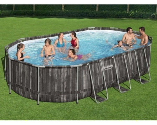 Басейн каркасний овальний Bestway Power Steel Frame 610 x 366 x 122 см - темно-коричневий Басейн каркасний овальний Bestway Power Steel Frame 610 x 366 x 122 см - темно-коричневий