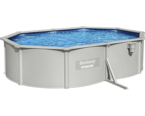 Басейн каркасний овальний Bestway Hydrium з аксесуарами, 500 x 360 x 120 см, світло-сірий Басейн каркасний овальний Bestway Hydrium з аксесуарами, 500 x 360 x 120 см, світло-сірий