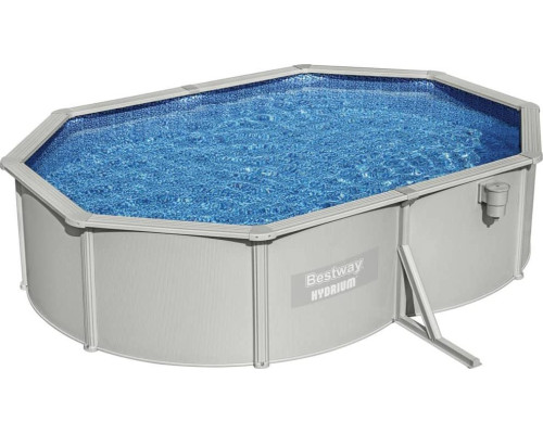 Басейн каркасний овальний Bestway Hydrium з аксесуарами, 500 x 360 x 120 см, світло-сірий Басейн каркасний овальний Bestway Hydrium з аксесуарами, 500 x 360 x 120 см, світло-сірий