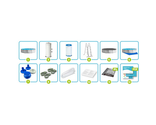 Басейн каркасний 12в1 INTEX 26720, 427 x 107 см, сірий