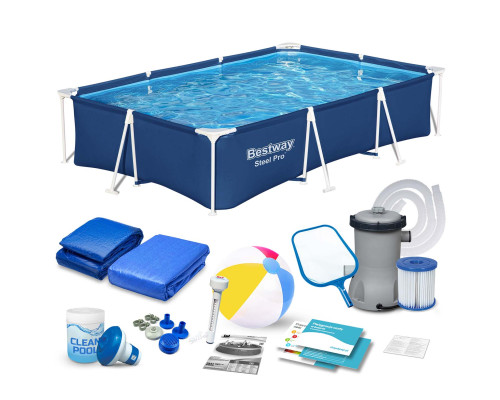 Басейн каркасний прямокутний 16в1 Bestway 56404N, 300 x 201 x 66 см