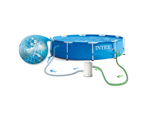 Басейн каркасний 15в1 INTEX 28202, 305 х 76 см + машина для створення бульбашок