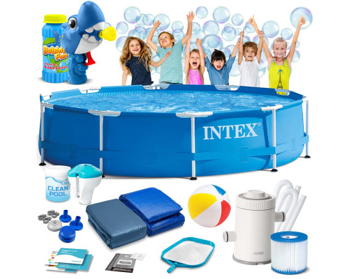 Басейн каркасний 15в1 INTEX 28202, 305 х 76 см + машина для створення бульбашок
