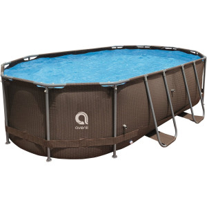 Басейн каркасний овальний Avenli Super Rattan 427 x 275 x 100 см, коричневий