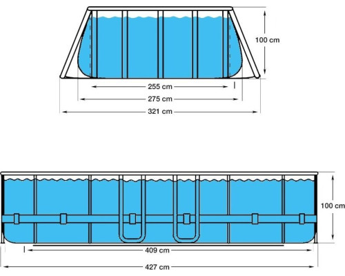 Басейн каркасний овальний Avenli Super Rattan 427 x 275 x 100 см, коричневий