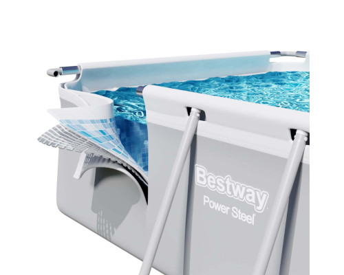 Басейн каркасний прямокутний Bestway Power Steel 549x274 см (56466)  - світло-сірий