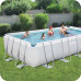 Басейн каркасний прямокутний Bestway Power Steel 549x274 см (56466)  - світло-сірий