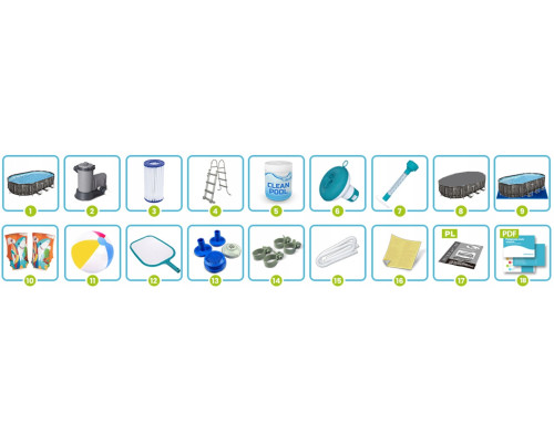 Басейн каркасний 18в1 Bestway 5611R 610 х 366 х 122 см