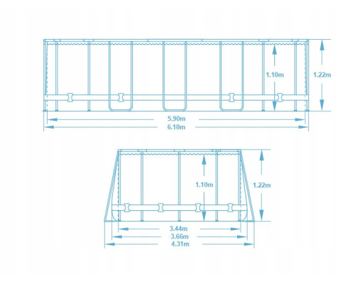 Басейн каркасний 18в1 Bestway 5611R 610 х 366 х 122 см