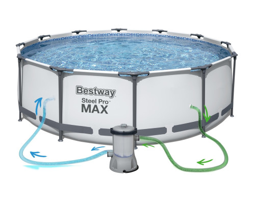 Басейн каркасний 17в1 Bestway 56595 427 х 84 см з машинкою для мильних бульбашок